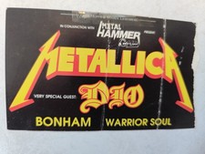 Metallica Dio Tourticket 1990 Konzertkarte Metal