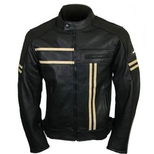 Motorradjacke leder schwarz - motorradjacke,