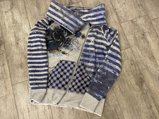 Desigual Hoodie Jacke Sweatjacke Grau Blau Damen Gr. L wie Neu