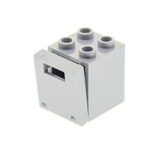 1x Lego Schrank Container Box 2x2x2 neu-hell grau Tür leer 4346 30060 4345