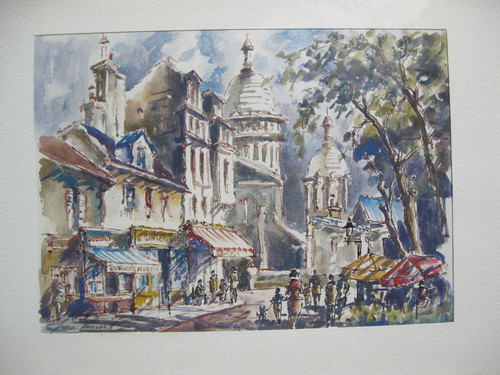 Aquarell von paris montmartre - aquarell,