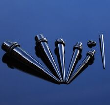 6er SET Ohr Expander Dehnungsstab schwarz HTAA-K