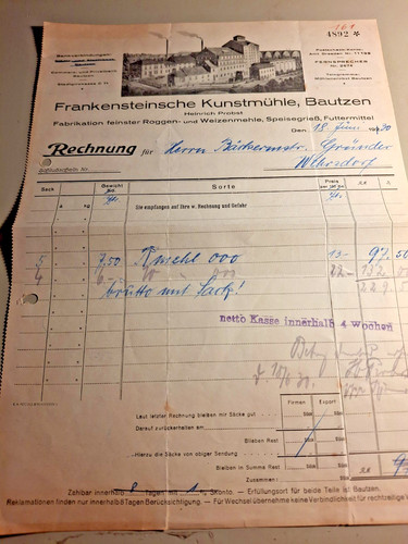 Alte rechnung mühle - rechnung,
