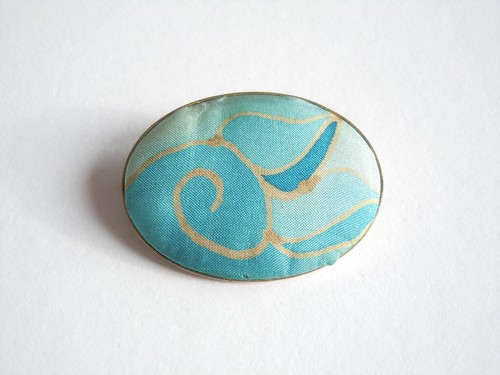 Vintage brosche seidenmalerei - brosche,