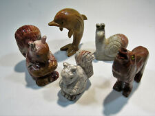 PA68 Set 5 Figuren Marmor / Calcit uä Delphin bis Eichhörnchen fein 5-9cm 0,5Kg