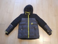 North Ville Skijacke  warm gefüttert grau schwarz gelb Gr 146 152