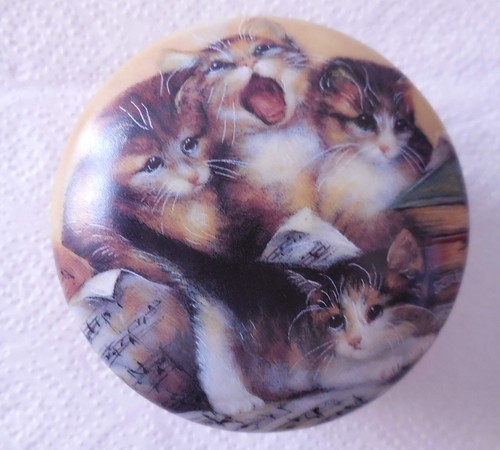 Porzellan spieluhr katzen - porzellan, "