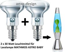 2 x Glühlampe Leuchtmittel (Glühbirne) für Lavalampe MATHMOS ASTRO BABY 30W NEU
