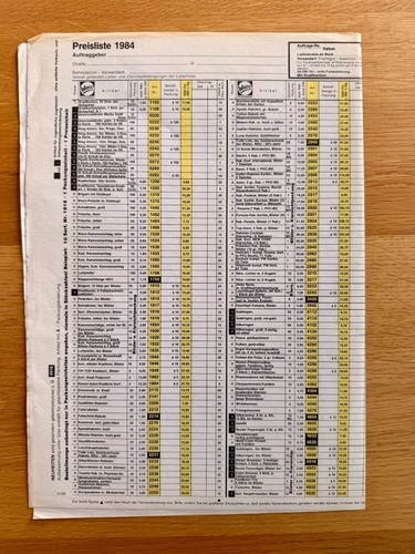 Weco feuerwerk 1984 preisliste - 1984,