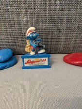 1x schöner Werbeschlumpf auf Sockel Schönwald Schlümpfe smurfs (E025)