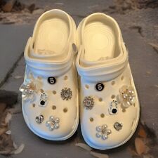 SANDALEN KOMPLETT GESCHMÜCKT MIT 12CROCS SCHUHSCHMUCK PERLEN N°5 KRISTALLE CLOGS