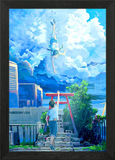 Anime Regen Szene gerahmtes