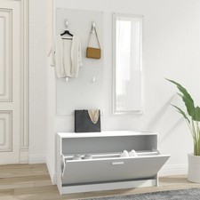 Garderoben Kleiderständer Schrank Flur 3-in-1 Schuhschrank Schuhkipper Spiegel