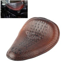 Motorrad Krokodilleder Solo Sitz Federsattel Einzelsitz Universal Chopper Bobber