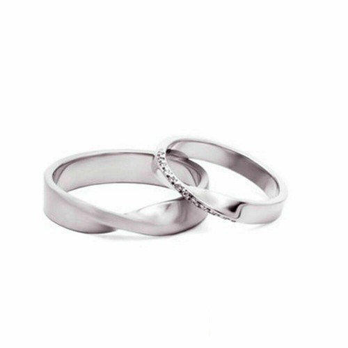 Paar band 14k - 14k, wei?gold