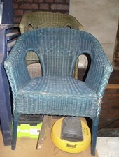 IKEA AGEN (alte Generation) Korbsessel Rattansessel Landhaus BLAU - Abh 40219