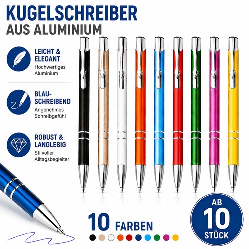 Metall kugelschreiber set blau - metall,