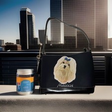 Handtasche Dame Motiv Malteser