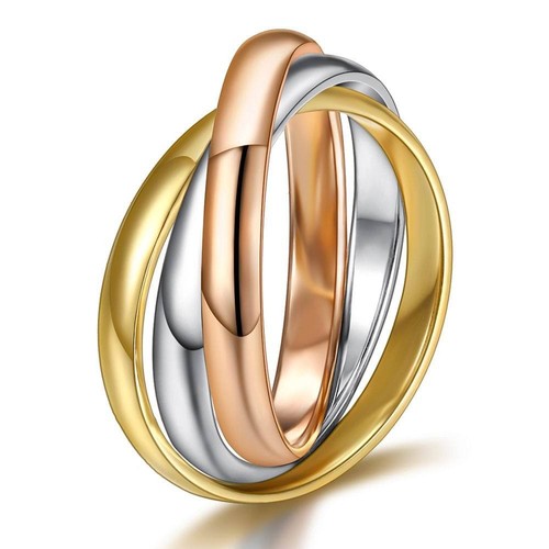 Damenring dreifarbig gelbgold - damenring,