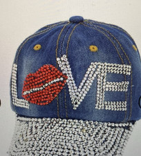 Denim Rhinestone Love Baseball