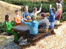 Slotcar BIERTISCH-GARNITUREN 6er SET in 1:32 für Carrera FIGUREN TOP DEKO  85550