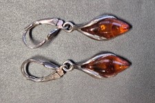 Bernstein-Ohrringe – Cognac