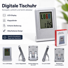 Digitale Tischuhr LCD Logo