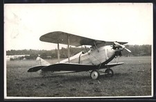 Foto-AK Doppeldecker-Flugzeug