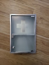 Medizinschrank, Edelstahl/Glas, Abschließbar, 2 Fächer