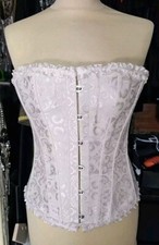 Corsage Korsage NEU NP 99€ Gothic Hochzeit weiß Gr.M Brokat Korsett Halloween