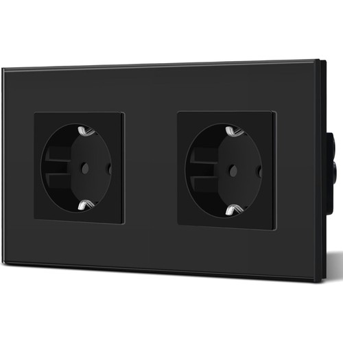 Fach schuko steckdose mit - 2-fach,