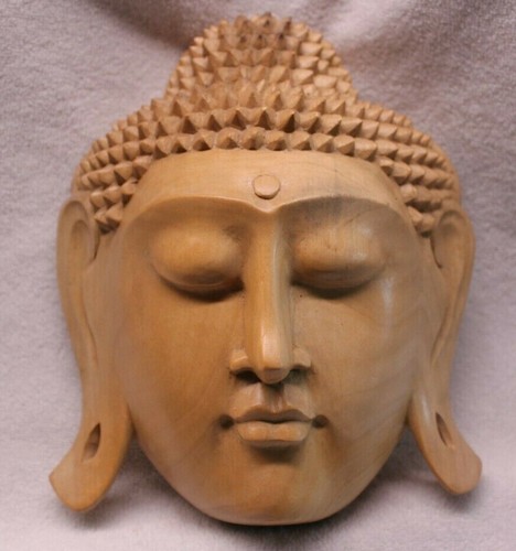 Buddha maske aus albesia holz - maske,