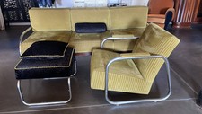 Art deco Metallgestell Daybed Hocker Sessel Sofa Couch NEU BEZOGEN PIERRE FREY