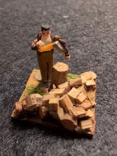 Preiser Diorama Holz Arbeiter Kleinholz beweglich 1950 , Miniatur, 2cm x 2cm