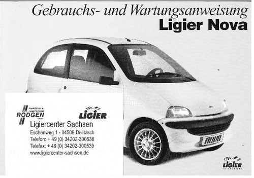 Ligier nova betriebsanleitung - ligier,
