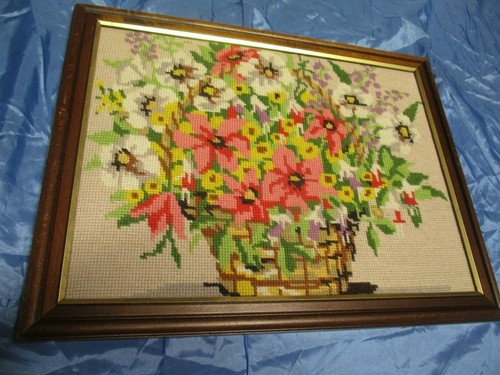 Wandbild stickerei blumen - ,,