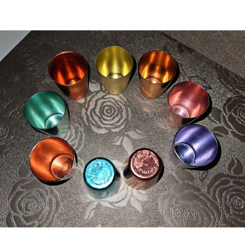Bunte aluminium schnapsgläser - aluminium,