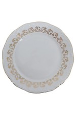 MITTERTEICH BAVARIA Frühstücksteller Weiß Gold Elegant Vintage Florales Muster