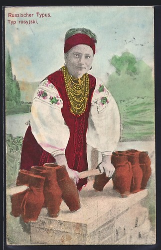 Ansichtskarte frau - ansichtskarte, in