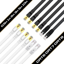 Patchkabel Internet Netzwerk Lan Flachkabel Ethernet Highspeed Kabel Cat 8 7 6