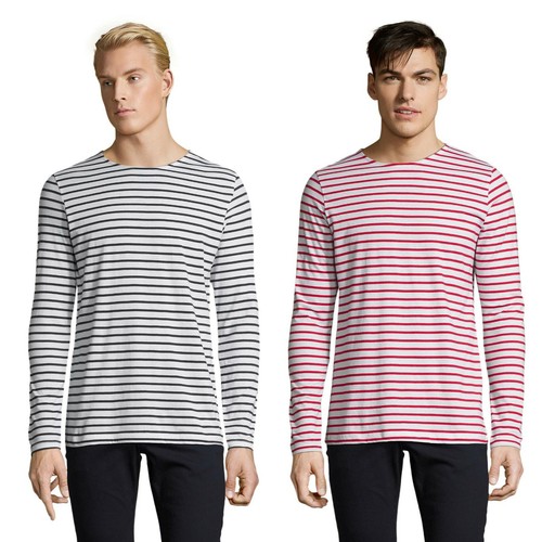Herren langarm shirt - langarm, gestreift