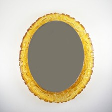 Hillebrand - Vintage Wandspiegel - beleuchtet – oval – Design - Acryl Rahmen