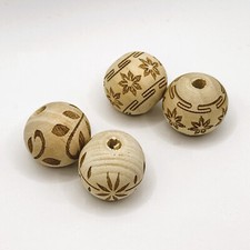 10 große Motiv Holz Perlen