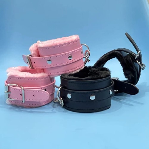 Leder flauschig handfesseln - leder,