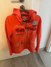 SOCCX Fleece Jacke Damen mit Aufdruck in orange Größe 36 (S)