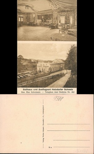 Ansichtskarte oederan ballhaus - oederan,