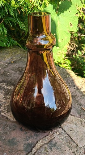 Vase braunes glas vintage - vase,