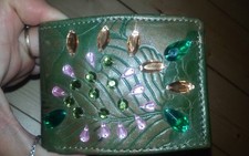 ESPRIT ECHT- LEDER- DAMENBÖRSE GrünKristalle ?