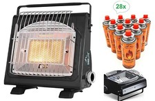 2in1 Tragbare Gasheizung 1,7 KW Camping Kocher Butan Gas + Gaskartuschen Keramik