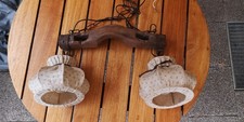 Hängelampe, Deckenlampe, Ochsenjoch mit 2 Lampenschirmen